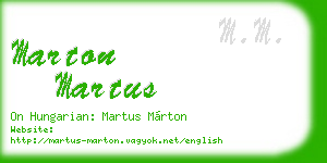 marton martus business card